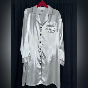 Icing Silver Satin Bride Pajama Shirt